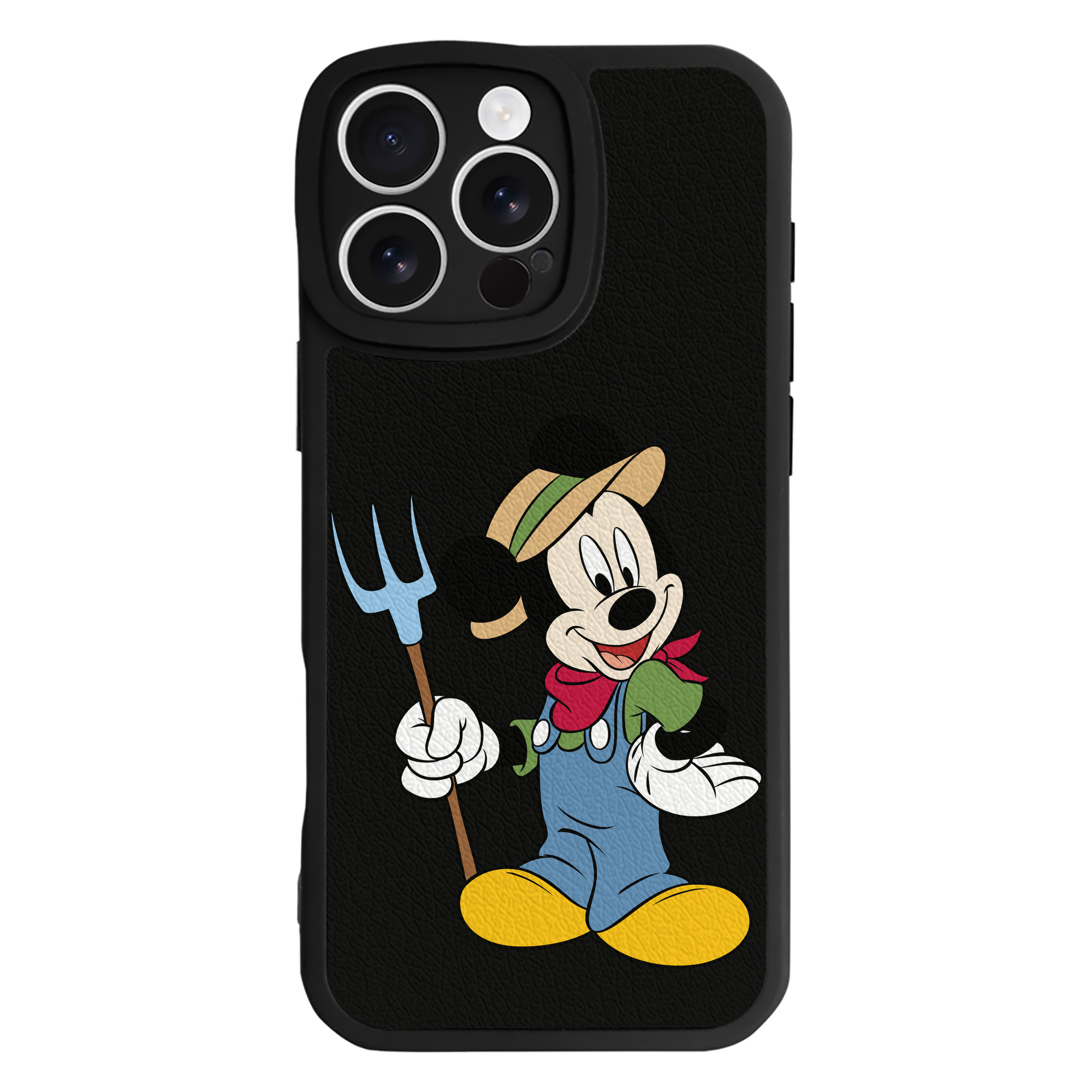 （画像用） ミッキーマウス Mickey Mouse 【iPhone 16シリーズ対応】シリコンスマホケース（レザー調） 材質：シリコン